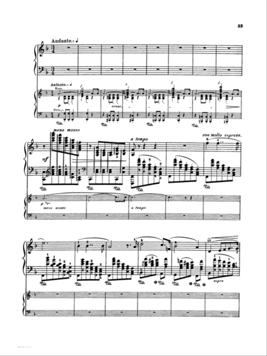 Rubinstein: Piano Concerto No. 4, Op. 70 Piano scores gallery preview page 1