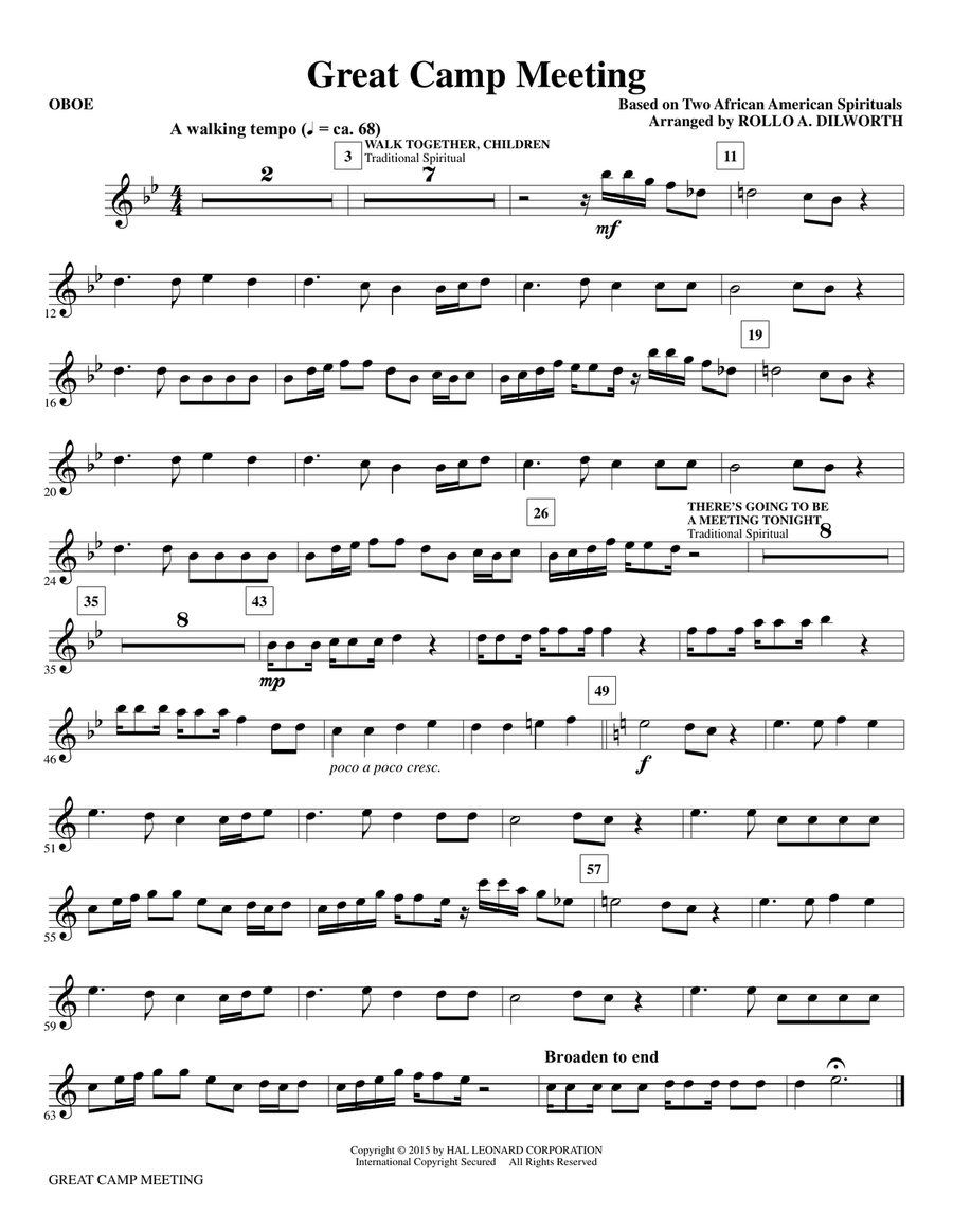 Great Camp Meeting (arr. Rollo Dilworth) - Oboe