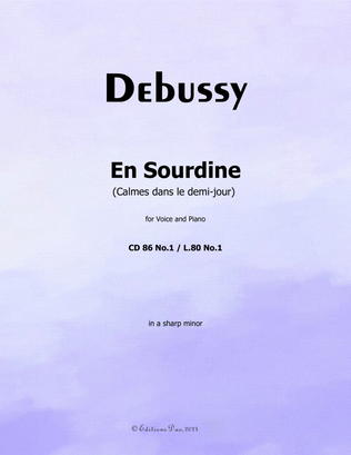 En Sourdine, by Debussy, CD 86 No.1, in a sharp minor