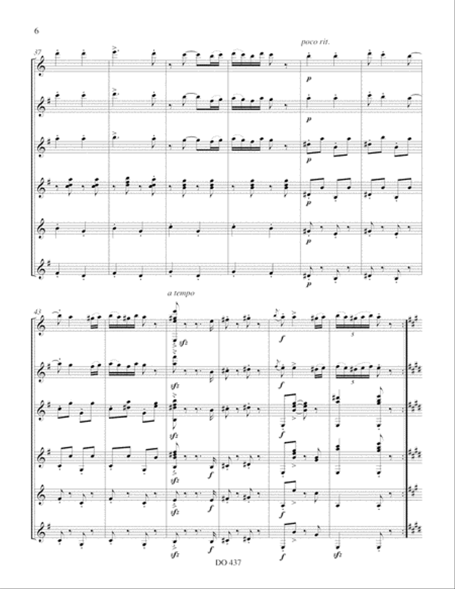 Hungarian Dance no. 5 Guitar Ensemble scores gallery preview page 6