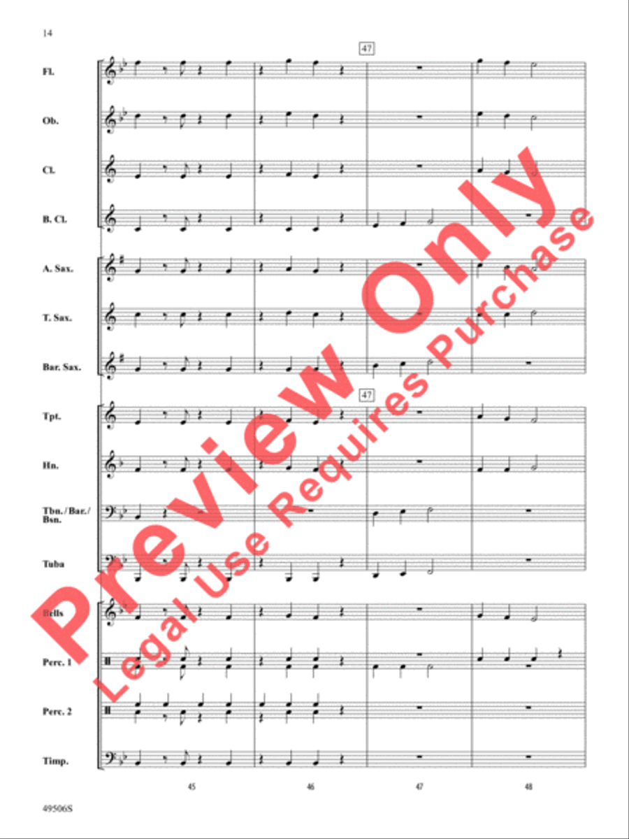 Trombones in Paradise Concert Band scores gallery preview page 15