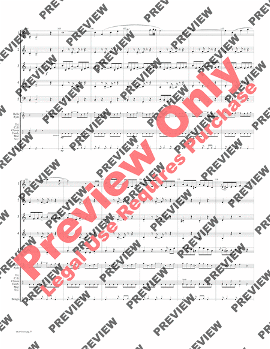 Tico Tico Tico Tico Woodwind Ensemble scores gallery preview page 11
