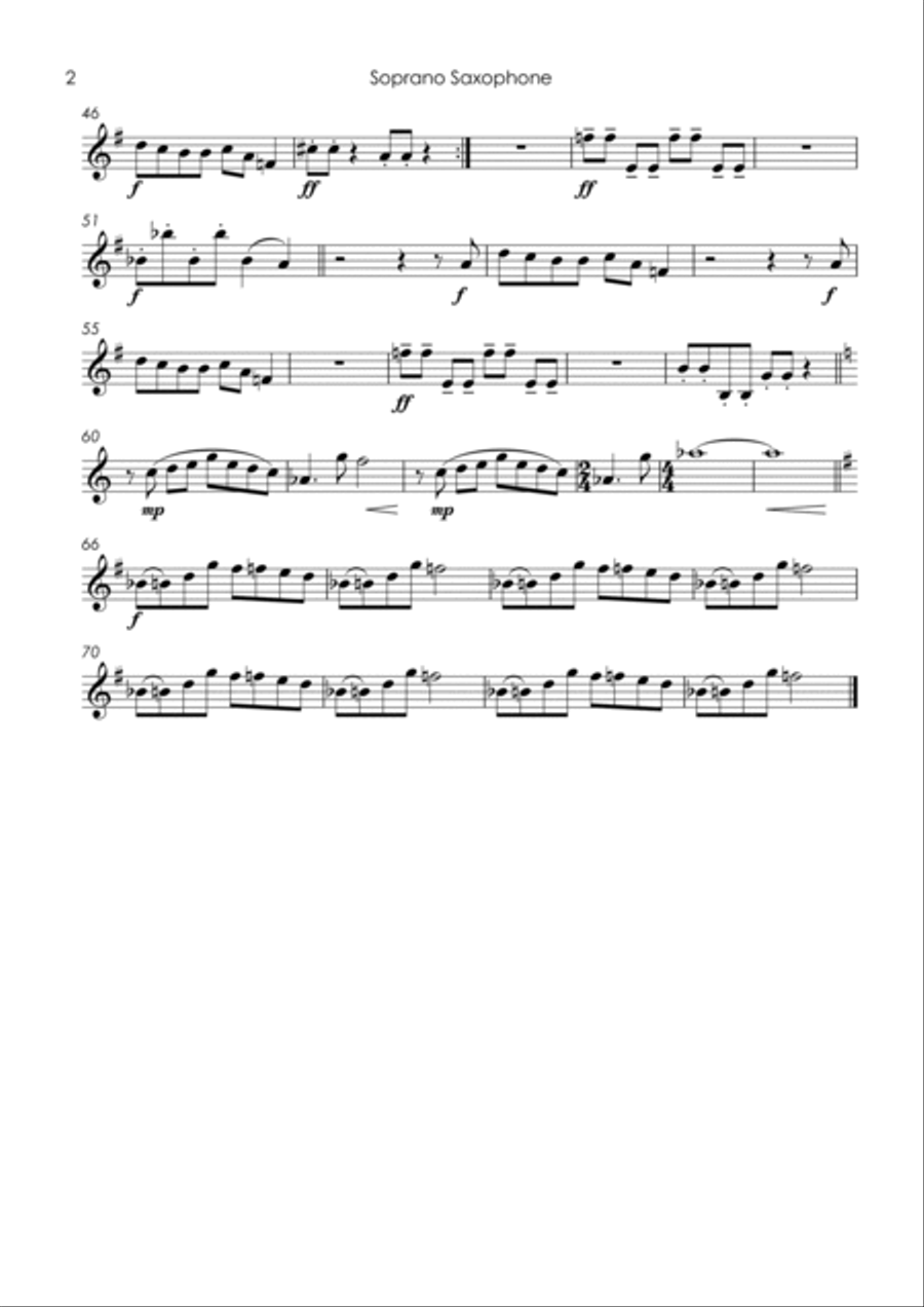 Driving In My Car Saxophone Quartet scores gallery preview page 4