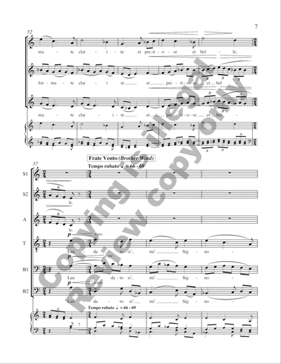 Canticle of the Brother Sun Divisi scores gallery preview page 10