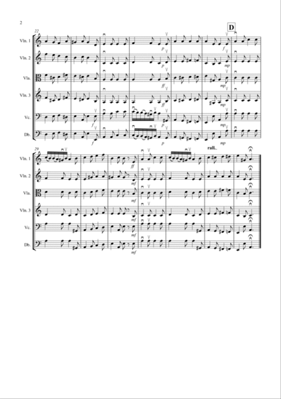 Sonatina by Beethoven for String Orchestra String Quartet scores gallery preview page 2