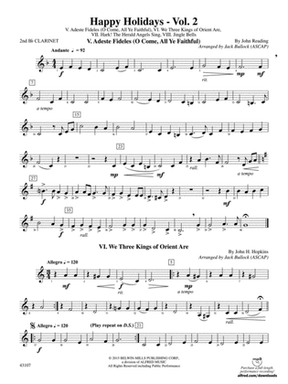 Happy Holidays---Vol. 2: 2nd B-flat Clarinet
