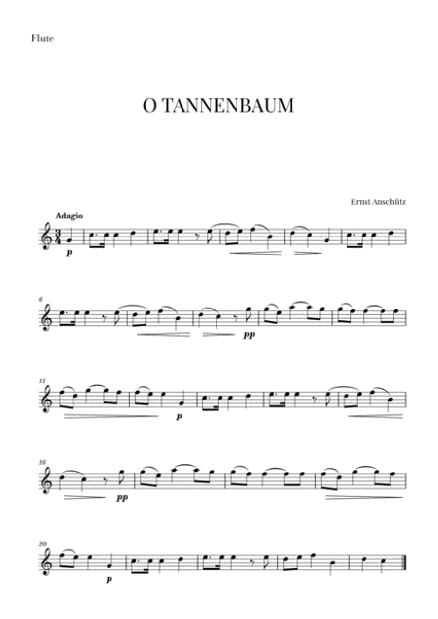 O Tannenbaum for Flute O Tannenbaum for Flute Flute Solo scores gallery preview page 1