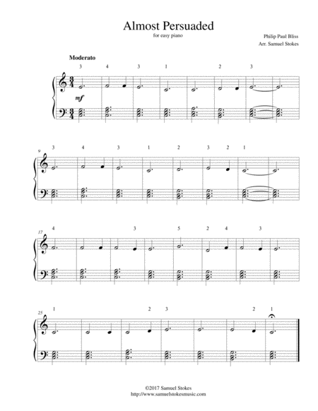 Almost Persuaded - for easy piano image number null