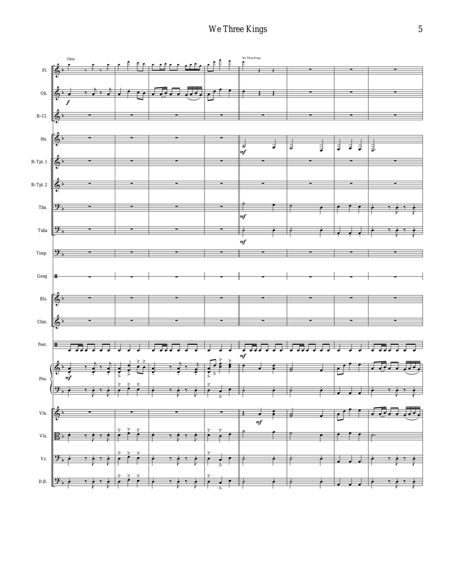 We Three Kings We Three Kings Full Orchestra scores gallery preview page 5