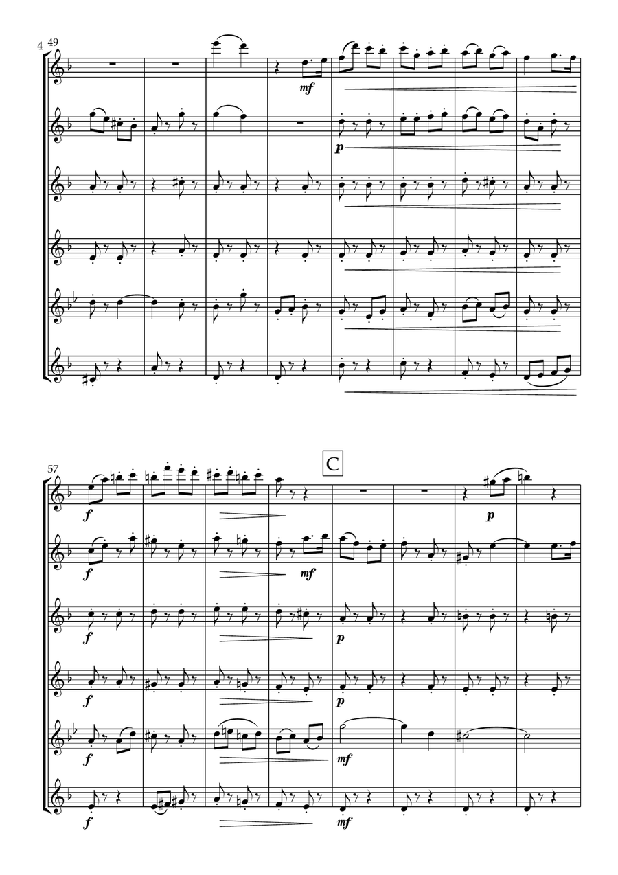 The Mischievous Elves For Flute Choir Flute Choir scores gallery preview page 5