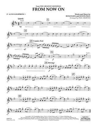 Book cover for From Now On (from The Greatest Showman) (arr. Paul Murtha) - Eb Alto Saxophone 1