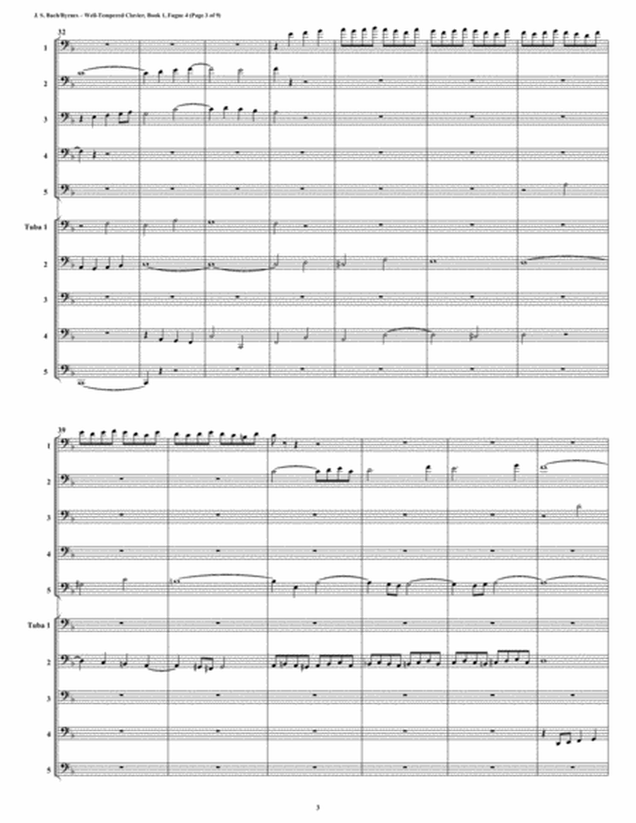Fugue 04 from Well-Tempered Clavier, Book 1 (Euphonium-Tuba Choir) image number null