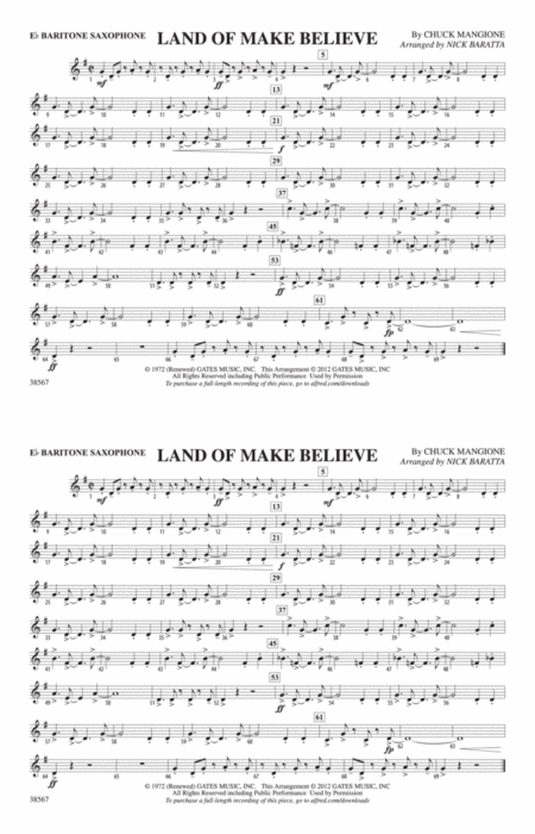 Land of Make Believe: E-flat Baritone Saxophone