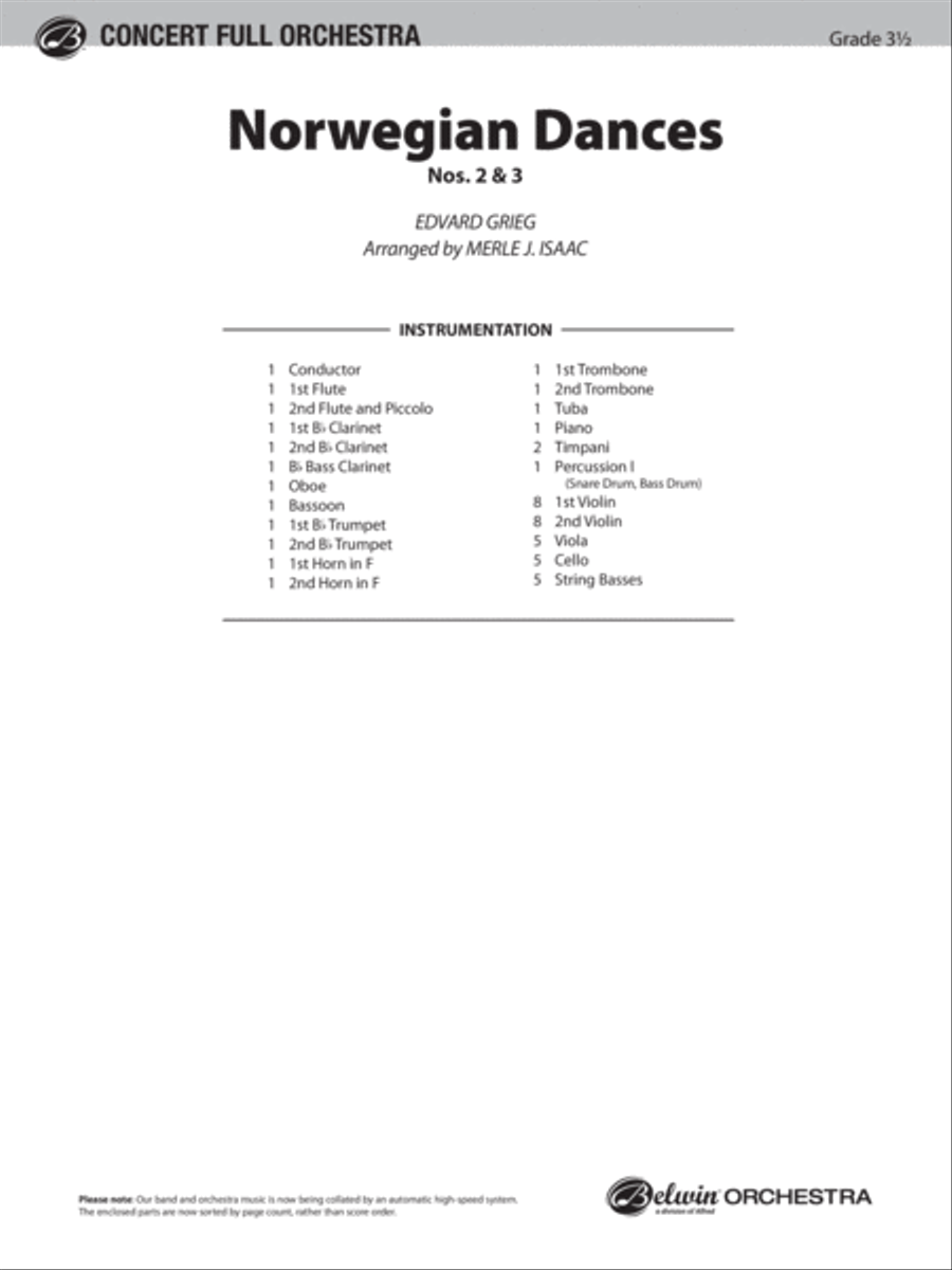Norwegian Dances Nos. 2 & 3 Full Orchestra scores gallery preview page 2