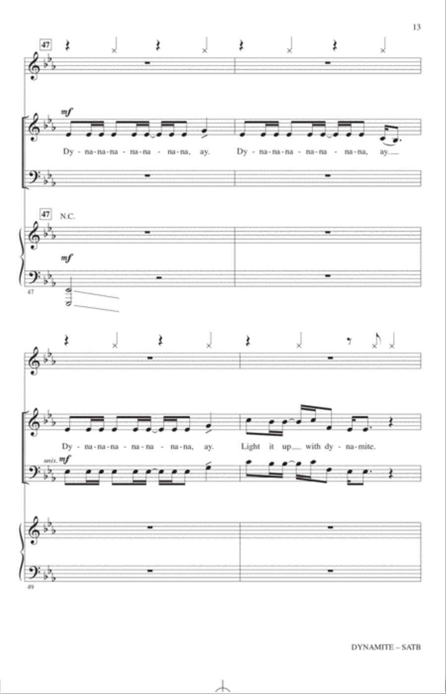 Dynamite (arr. Roger Emerson) 4-Part scores gallery preview page 12