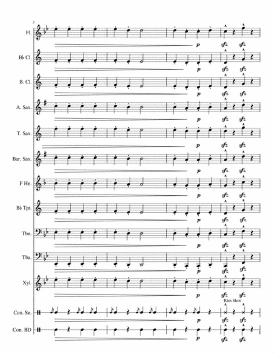 Jingle Bells Beginning Band Skill Builder Concert Band scores gallery preview page 3