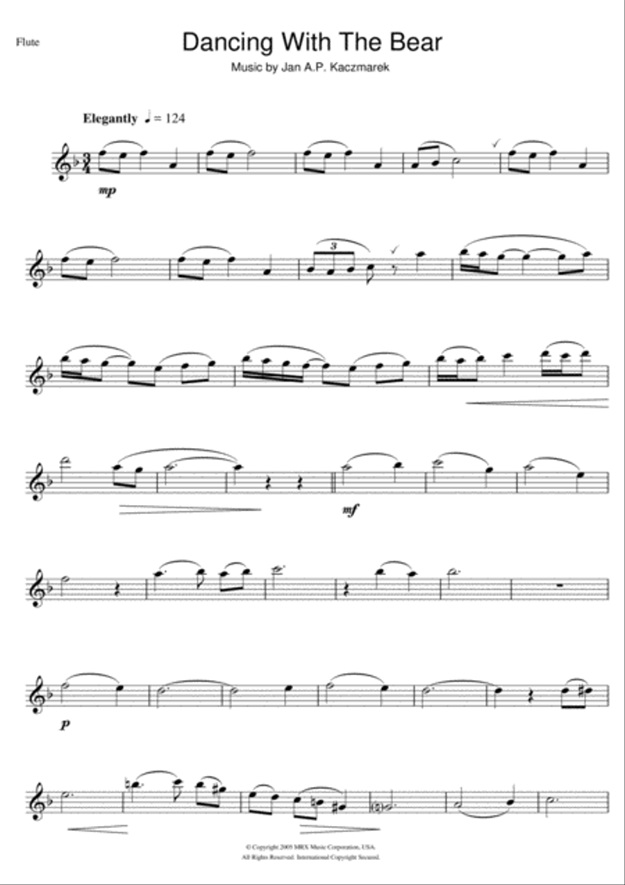 Dancing With The Bear (from Finding Neverland) Flute Solo scores gallery preview page 1