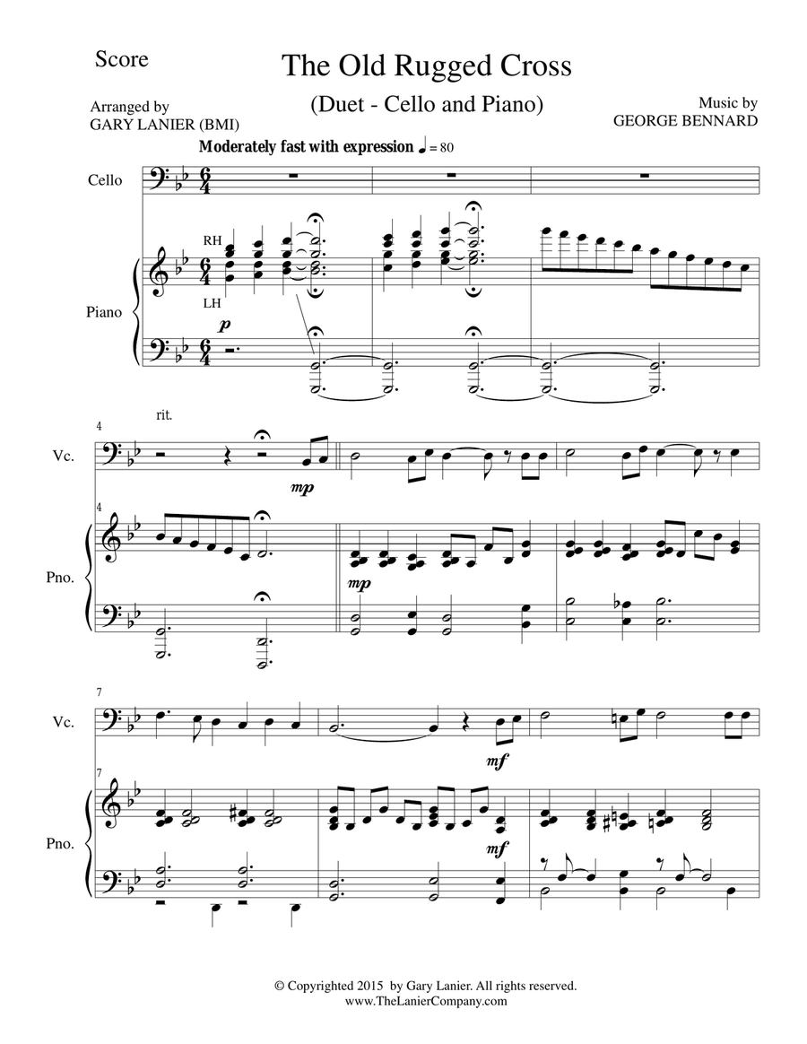 INSPIRATIONAL HYMNS Set 1 & 2 (Duets - Cello and Piano with Parts) Piano scores gallery preview page 4