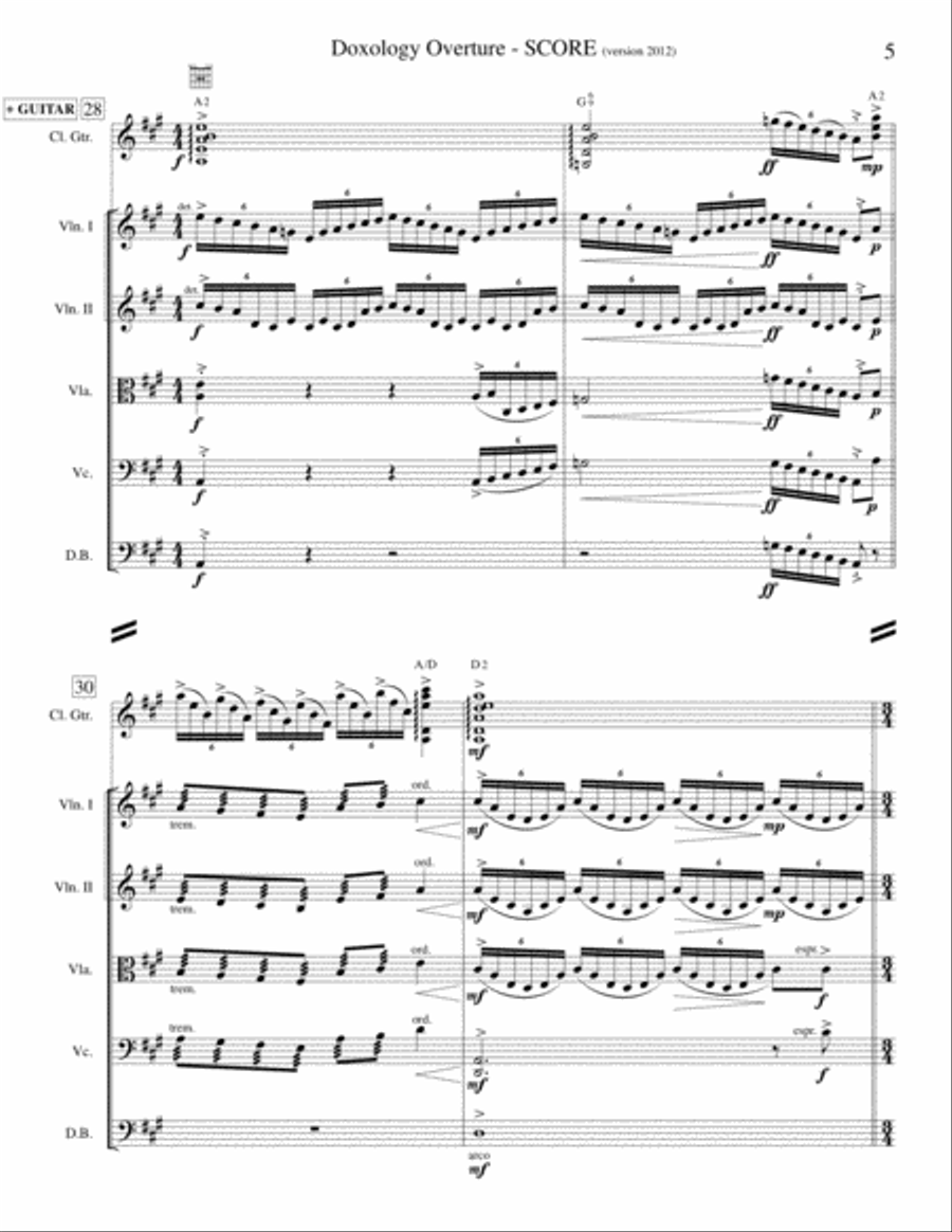 Doxology Overture (Guitar & String Orchestra) String Orchestra scores gallery preview page 6