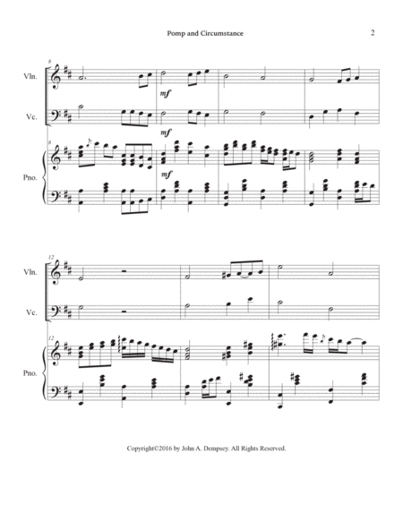 Pomp and Circumstance (Piano Trio): Violin, Cello and Piano image number null