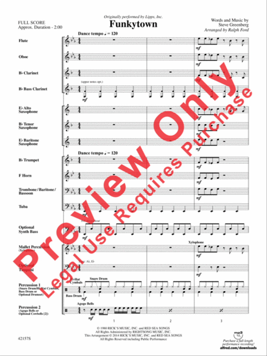 Funkytown Funkytown Concert Band scores gallery preview page 3
