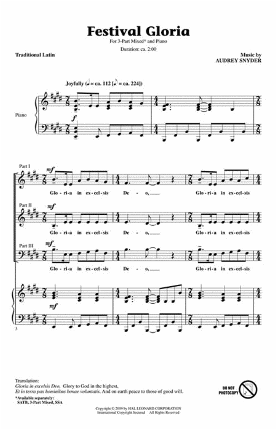 Festival Gloria Festival Gloria 3-Part scores gallery preview page 2