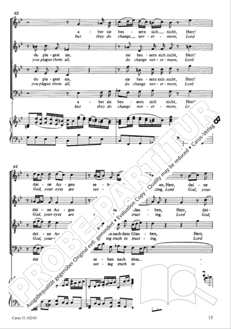Lord God, your eyes are seeing truth in trusting (Herr, deine Augen sehen nach dem Glauben) ATB scores gallery preview page 16