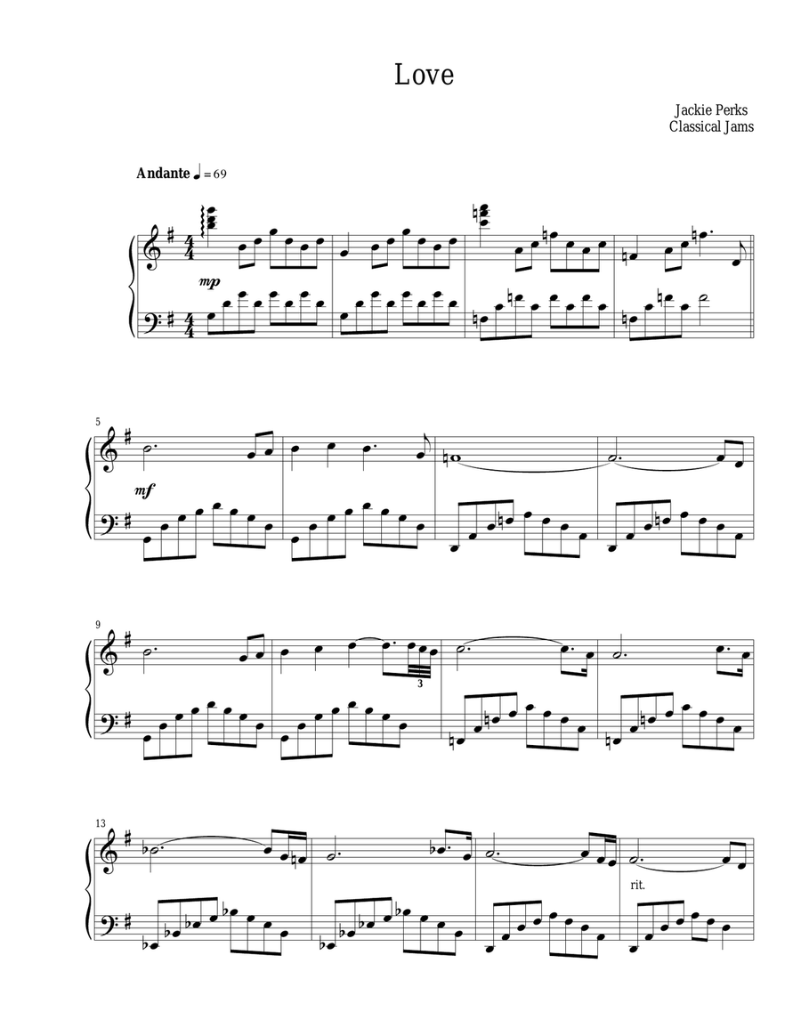 Love Love Piano Solo scores gallery preview page 1