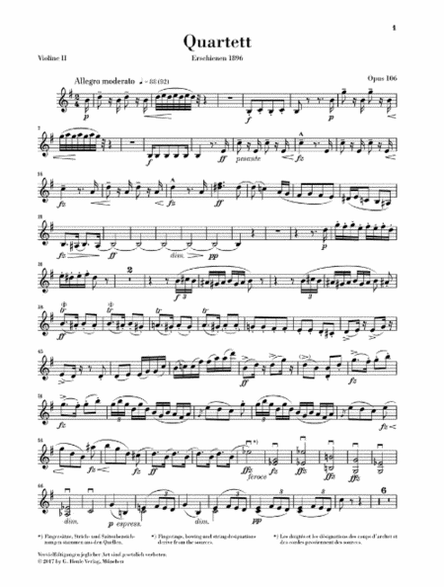 String Quartet G Major Op. 106 B 192