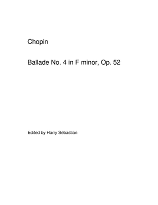 Book cover for Chopin - Ballade No. 4 in F minor, Op. 52
