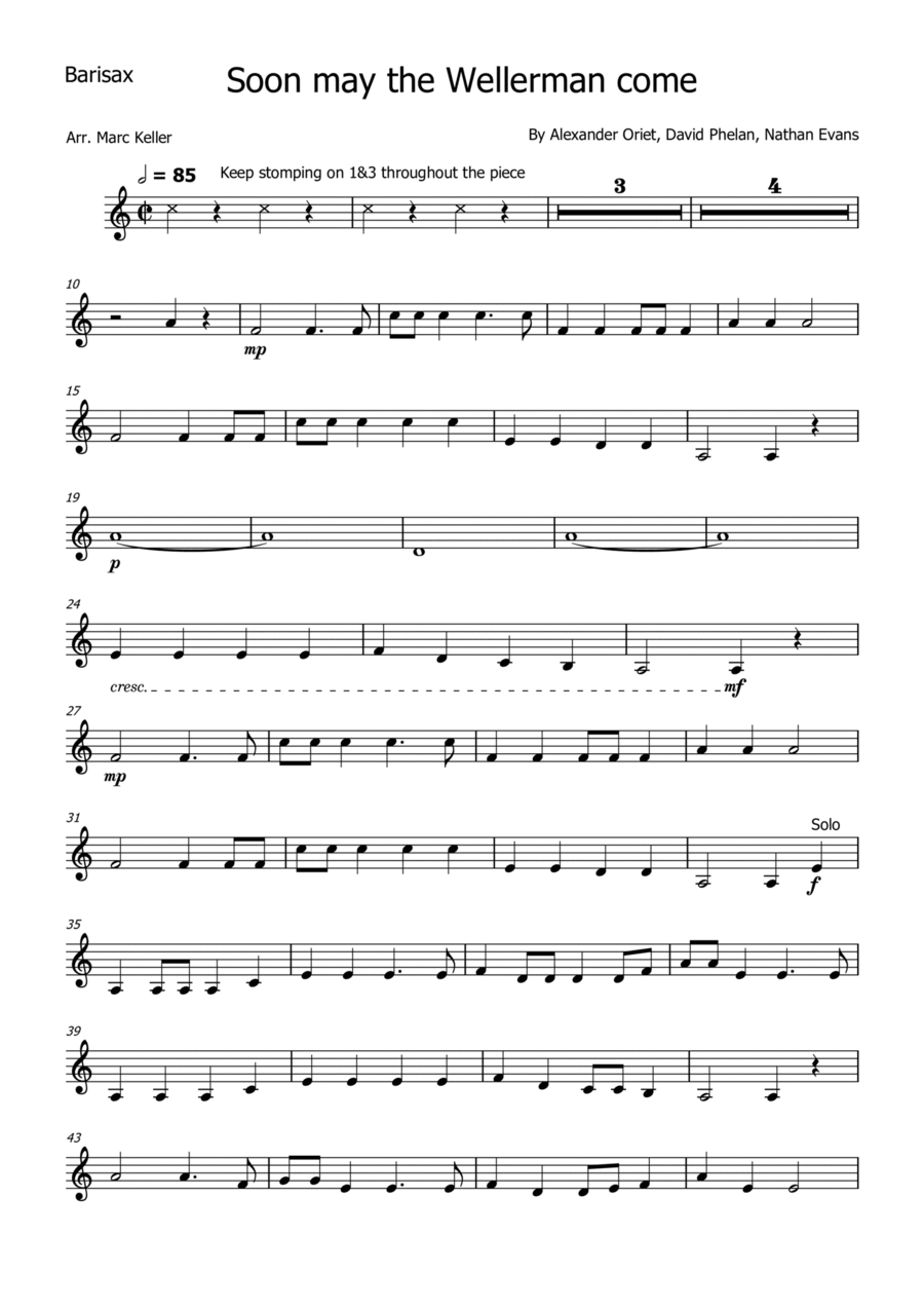 Wellerman Saxophone Quartet scores gallery preview page 1