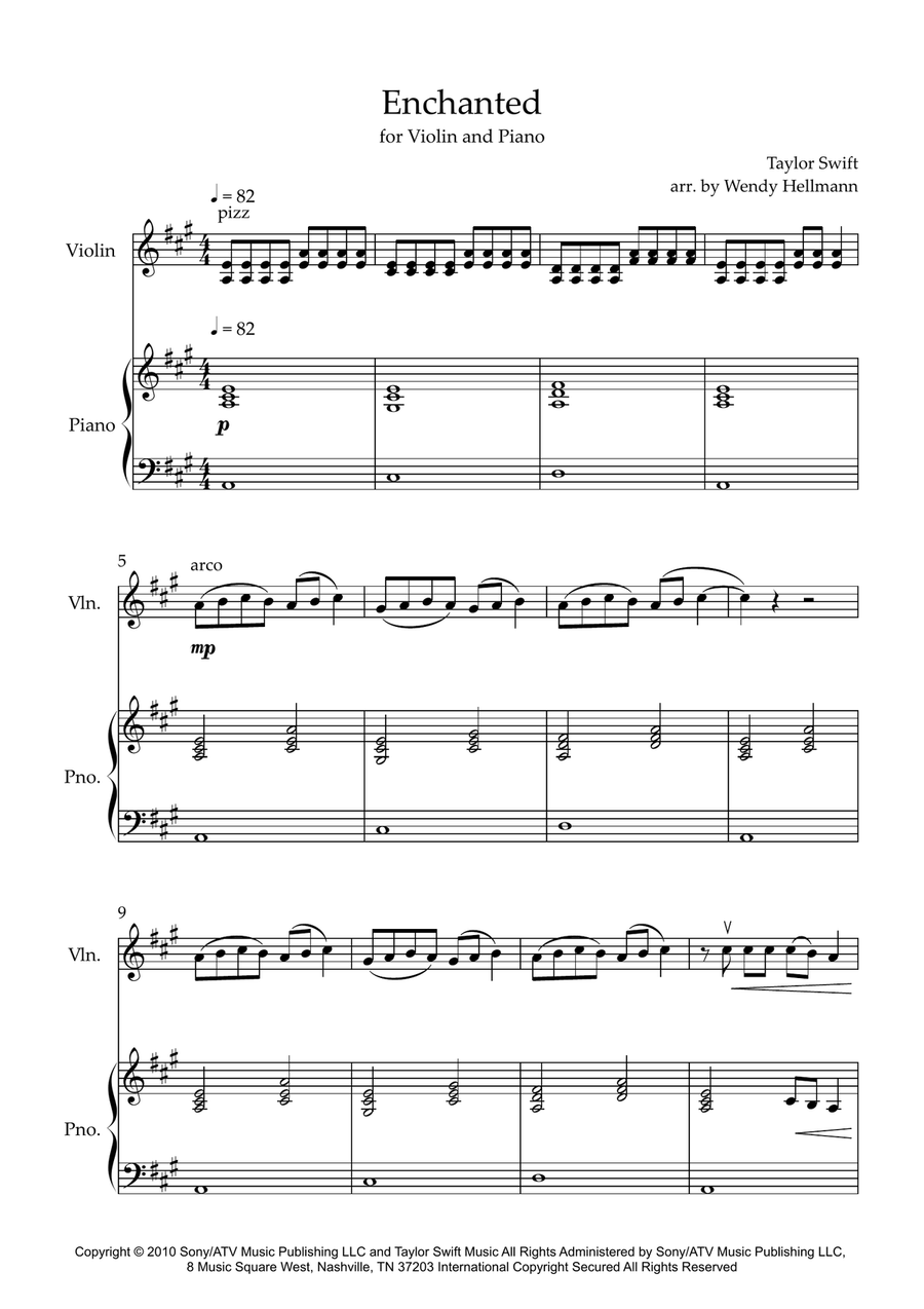 Enchanted Violin Solo scores gallery preview page 1