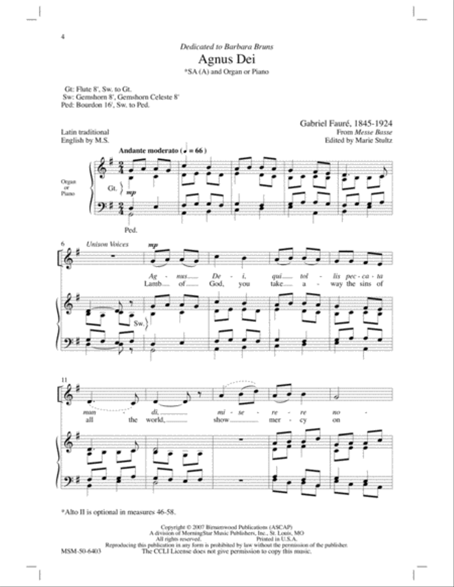 Agnus Dei Agnus Dei SA scores gallery preview page 2