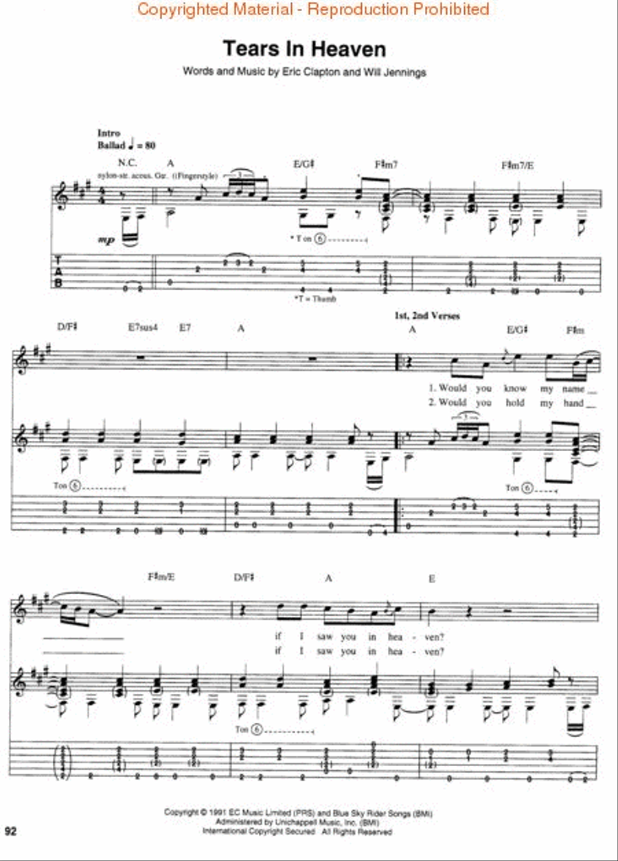 Eric Clapton – Unplugged Electric Guitar scores gallery preview page 3
