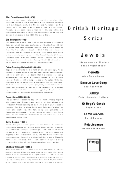 Jewels - Hidden Gems of Modern British Violin Music