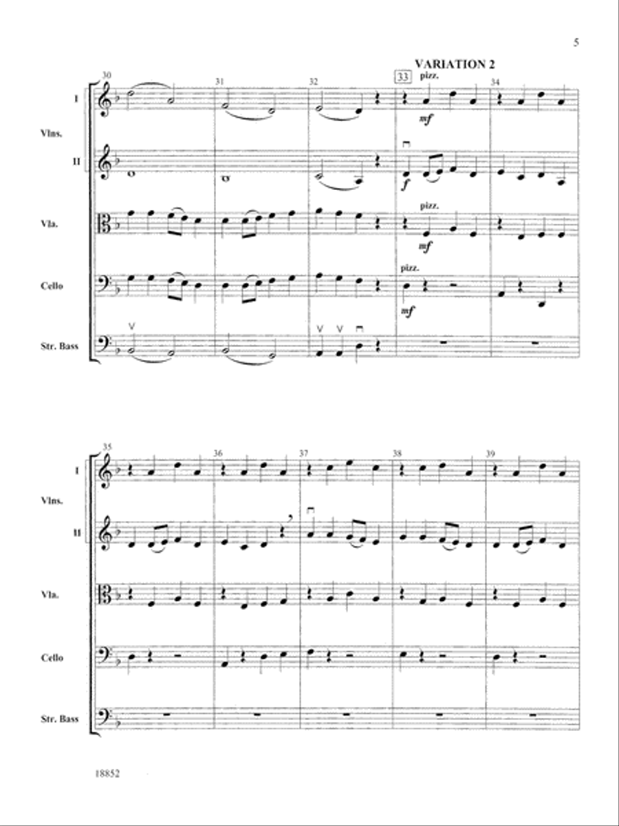 Hickory Variations: Score String Orchestra scores gallery preview page 5