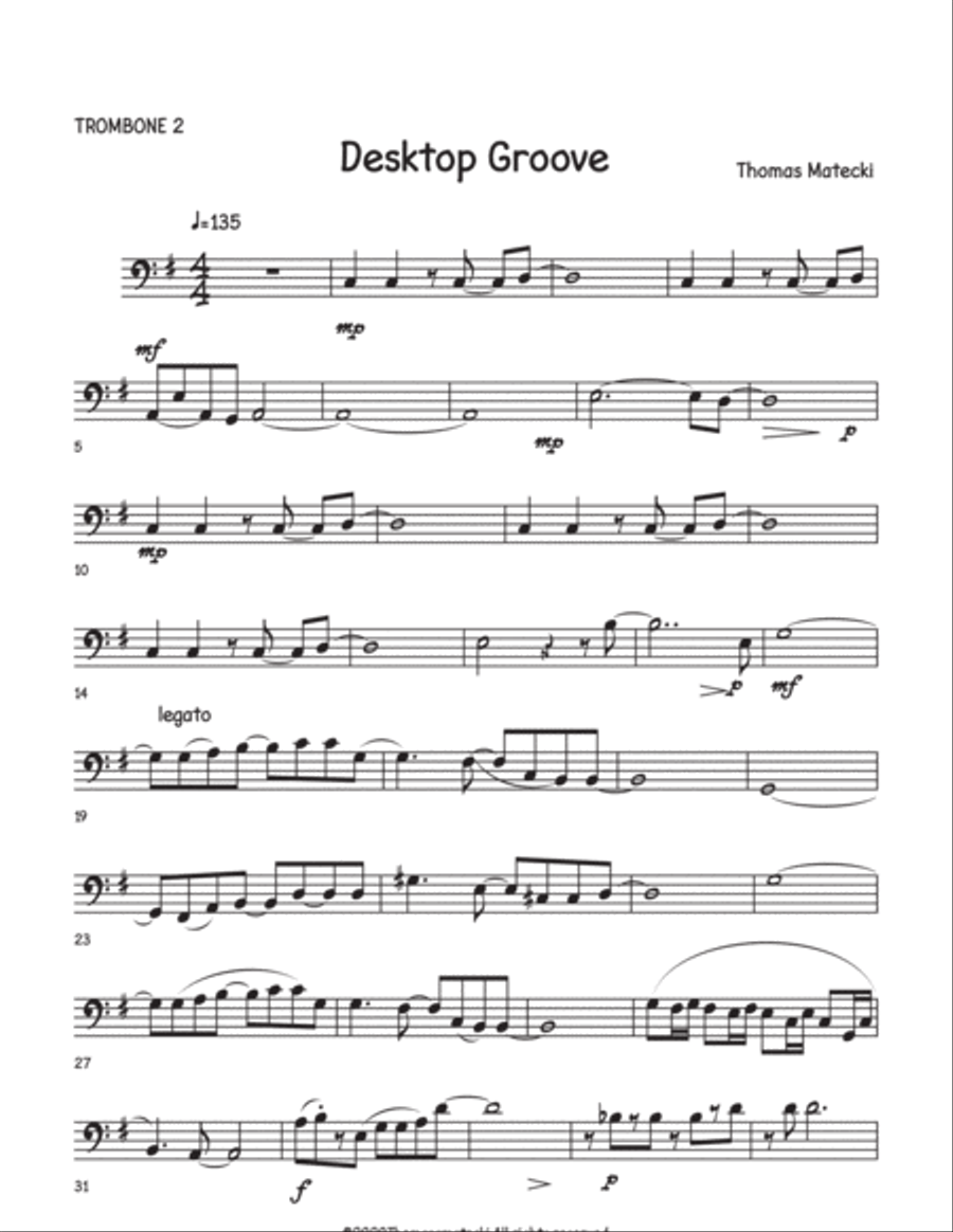 Desktop Grove for big band bone 2 Small Ensemble scores gallery preview page 1