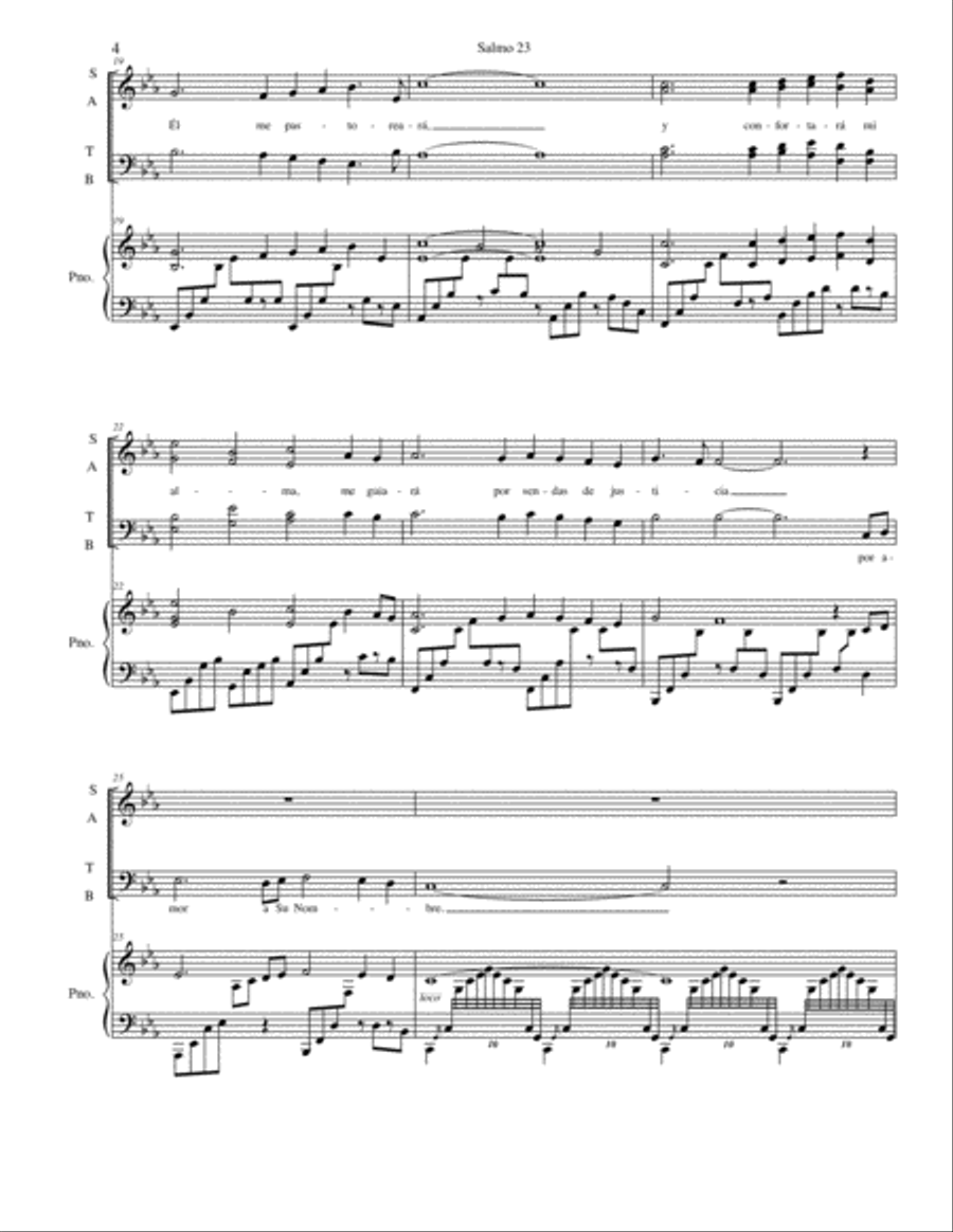 Salmo 23 (Psalm 23) 4-Part scores gallery preview page 4