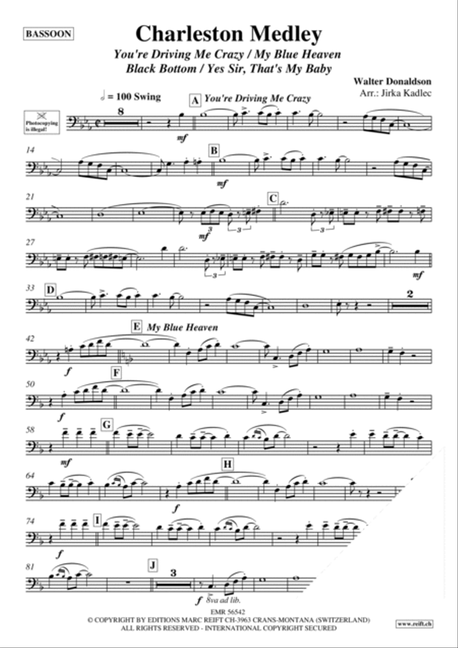 Charleston Medley Bassoon Solo scores gallery preview page 3