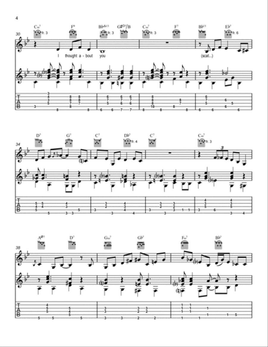 I Thought About You Electric Guitar scores gallery preview page 4