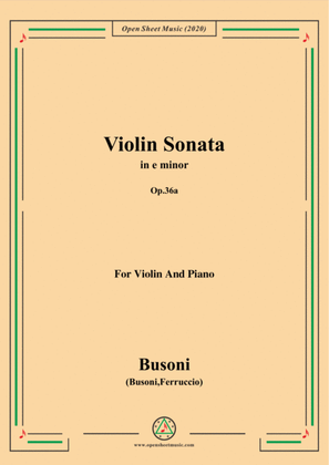 Busoni-Violin Sonata in e minor,Op.36a,for Violin and Piano