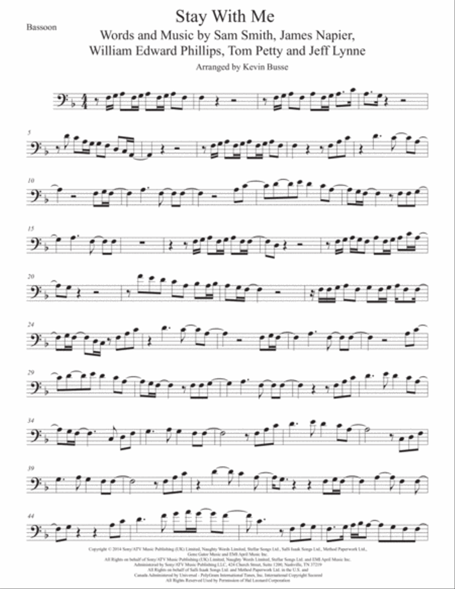 Stay With Me Stay With Me Bassoon Solo scores gallery preview page 1