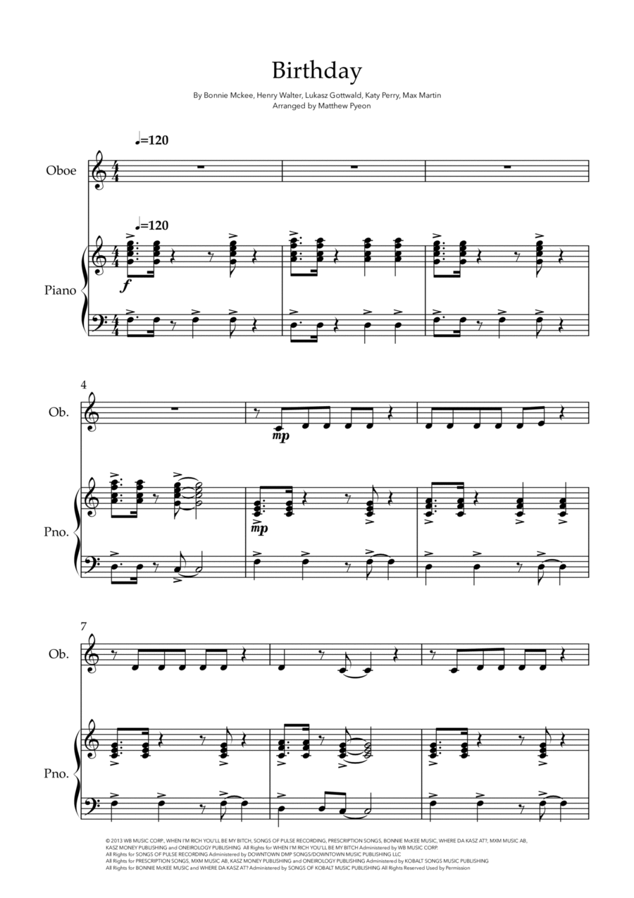 Birthday Piano scores gallery preview page 1