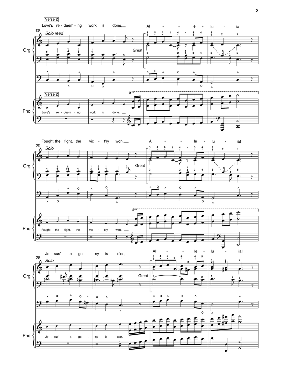 Christ the Lord Is Risen Today - Organ & Piano Acc. Small Ensemble scores gallery preview page 3