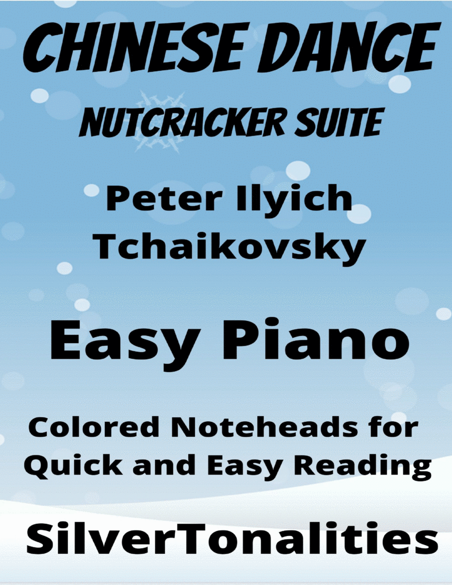 Chinese Dance Nutcracker Suite Easy Piano Sheet Music with Colored Piano Method scores gallery preview page 1