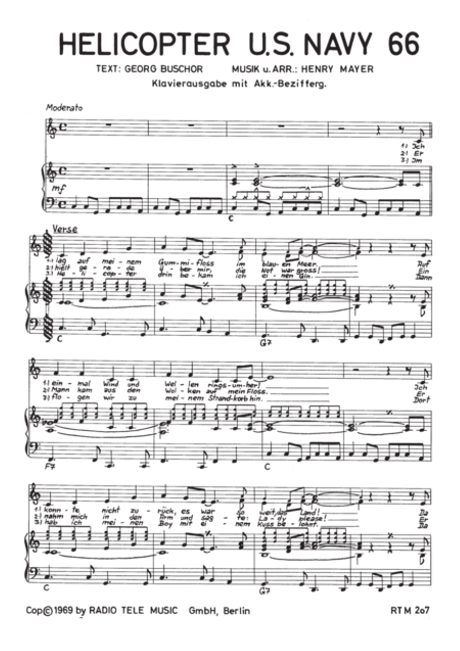 Helicopter US Navy 66 Piano, Vocal scores gallery preview page 3