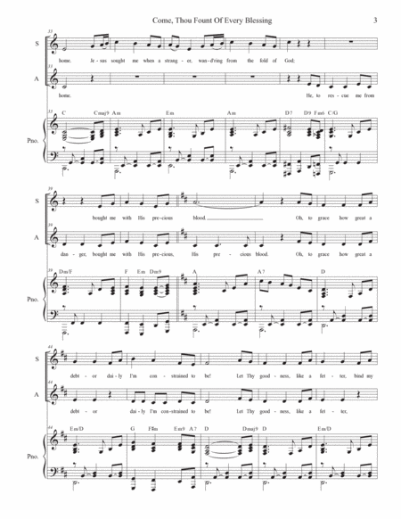 Come, Thou Fount Of Every Blessing (2-part choir - (SA) image number null
