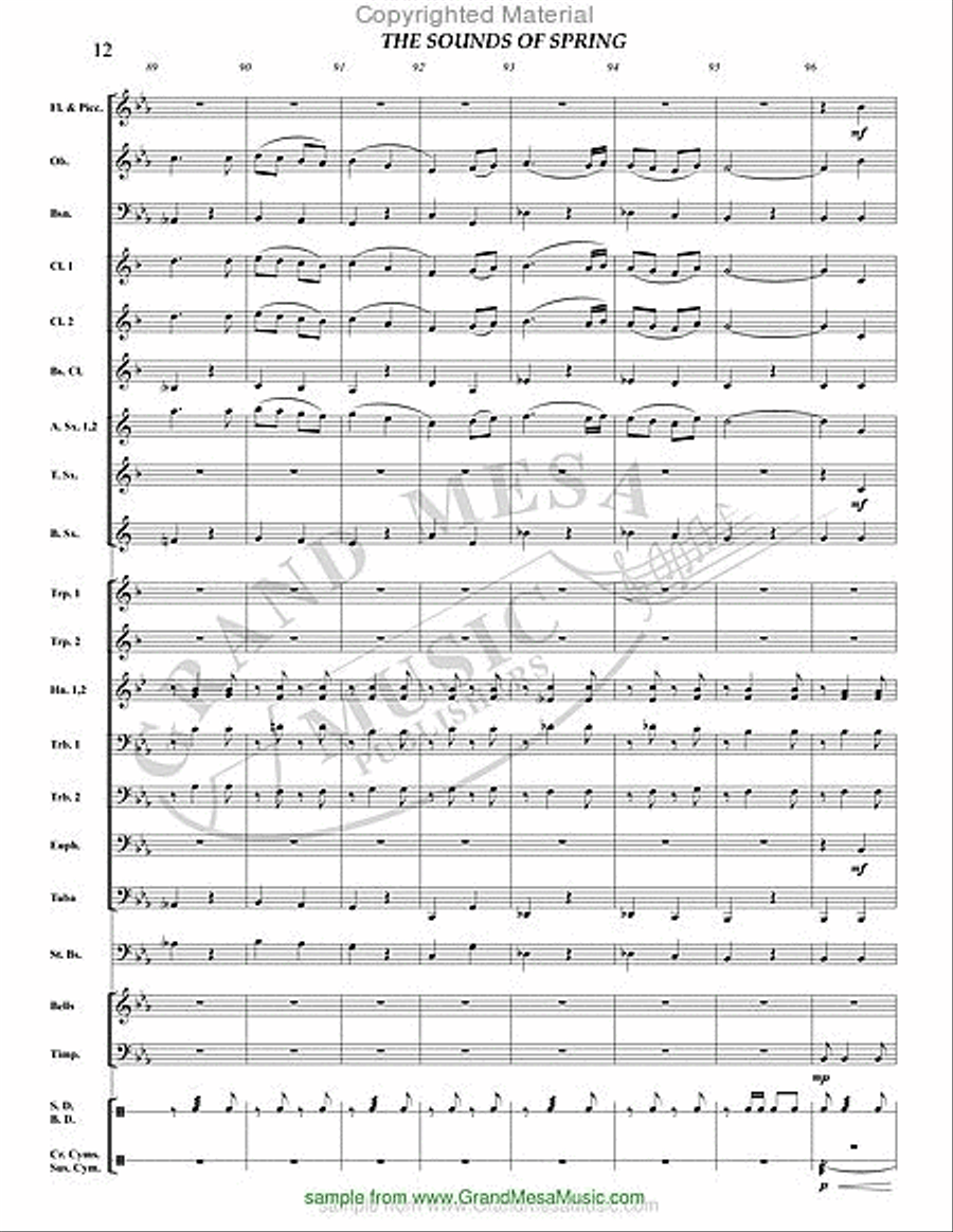 The Sounds of Spring The Sounds of Spring Concert Band scores gallery preview page 13