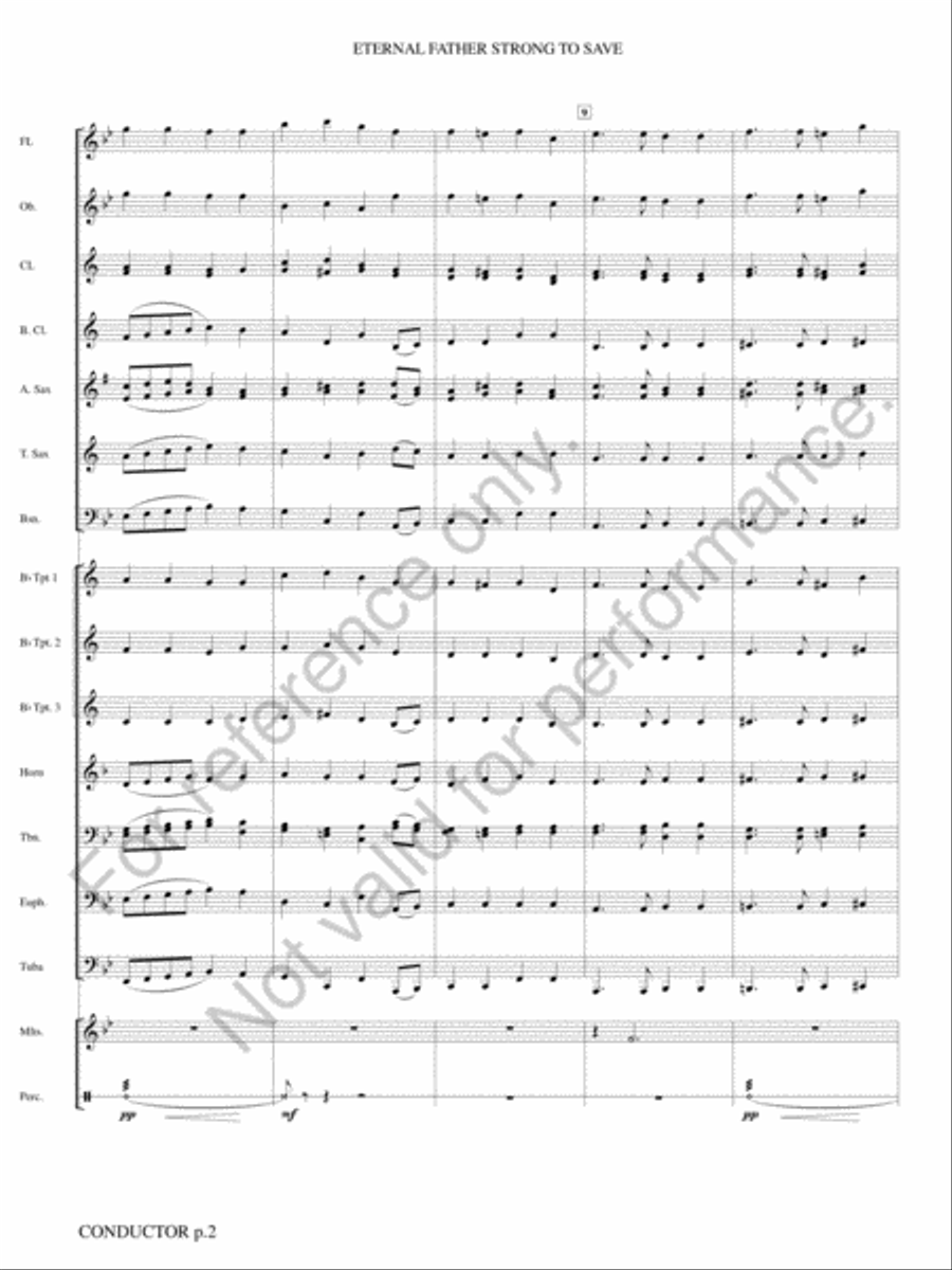 Eternal Father, Strong to Save Concert Band scores gallery preview page 3