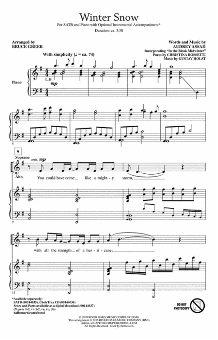 Winter Snow Winter Snow 4-Part scores gallery preview page 2